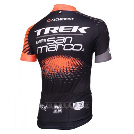 2016 Fahrradbekleidung Trek Selle San Marco Shwarz und Orange Trikot Kurzarm und Tragerhose